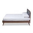 Allora Mid-Century Wood and Fabric Full Platform Bed in Dark Gray