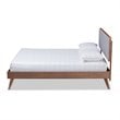 Allora Mid-Century Wood and Fabric Queen Platform Bed - Light Gray