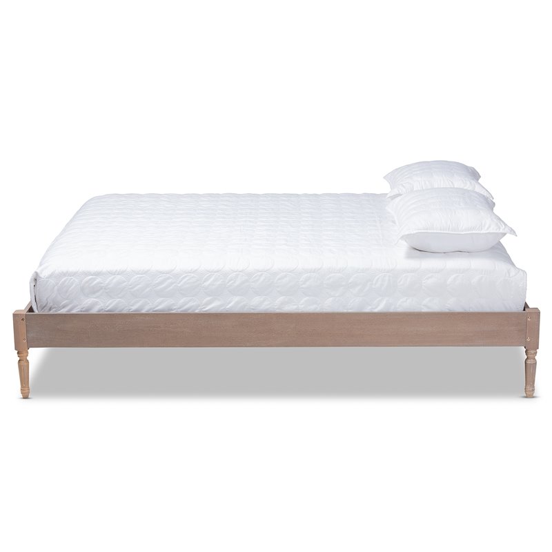 Allora Mid-Century Wood Platform Full Bed in Oak