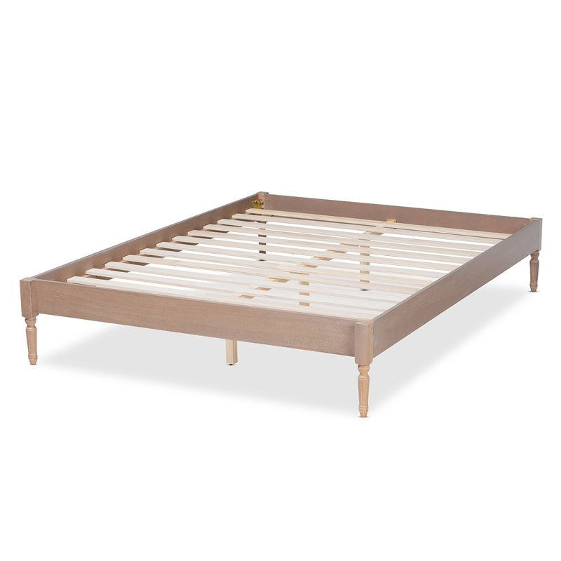 Allora Mid-Century Wood Platform Full Bed in Oak