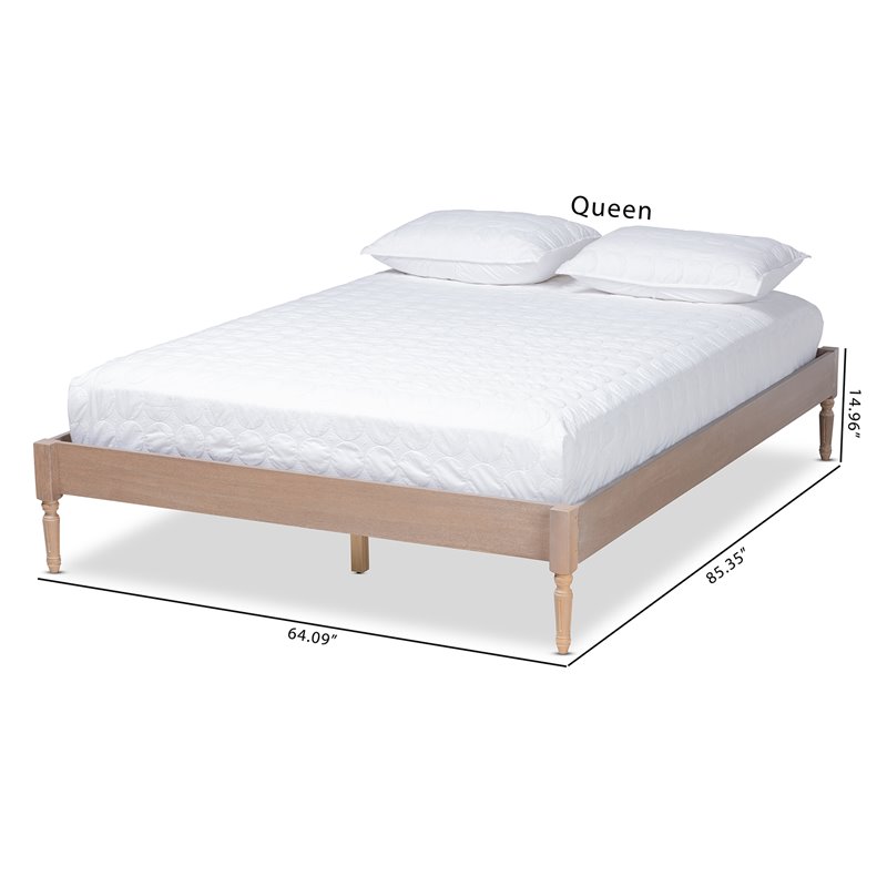 Allora Mid-Century Wood Platform Full Bed in Oak