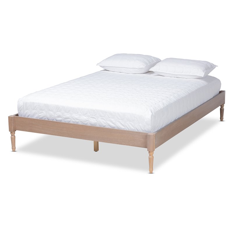 Allora Mid-Century Wood Platform Full Bed in Oak