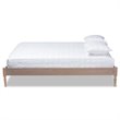 Allora Mid-Century Wood Platform Queen Bed in Oak