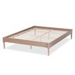 Allora Mid-Century Wood Platform Queen Bed in Oak