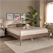 Allora Mid-Century Wood Platform Queen Bed in Oak