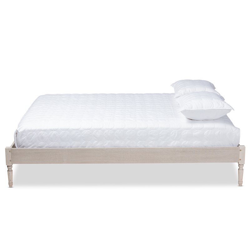 Allora Mid-Century Wood Platform King Bed in White Oak