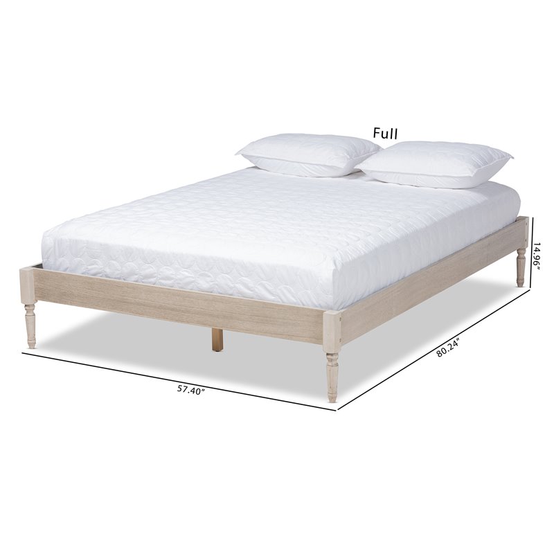Allora Mid-Century Wood Platform King Bed in White Oak