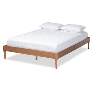 allora mid-century classic wood platform bed in ash and walnut