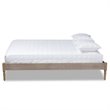 Allora Mid-Century Wood Platform Full Bed in Weathered Gray