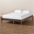 Allora Mid-Century Wood Platform Full Bed in Weathered Gray