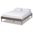 Allora Mid-Century Wood Platform Full Bed in Weathered Gray