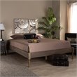 Allora Mid-Century Wood Platform Queen Bed in Weathered Gray