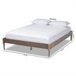 Allora Mid-Century Wood Platform Queen Bed in Weathered Gray