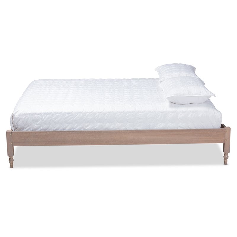 Allora Mid-Century Wood Platform Full Bed in Oak