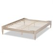 Allora Mid-Century Wood Platform Queen Bed in White Oak