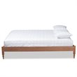 Allora Mid-Century Rubberwood Full Size Platform Bed in Ash Walnut