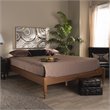 Allora Mid-Century Rubberwood Full Size Platform Bed in Ash Walnut