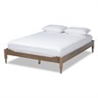 Allora Mid-Century Wood Platform Full Bed in Weathered Gray