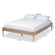 Allora Mid-Century Wood Platform Full Bed in Antique Oak