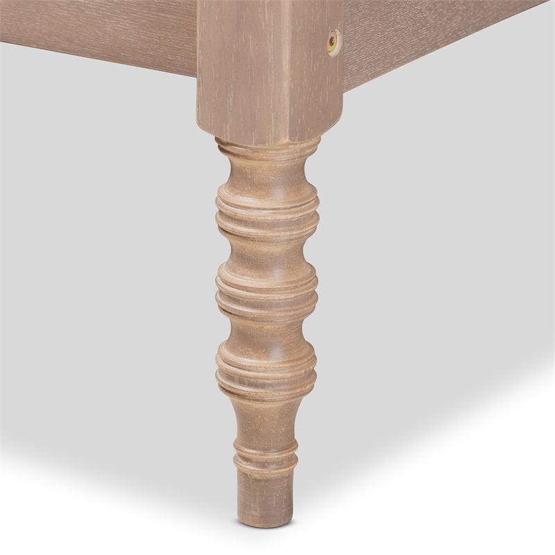 Allora Mid-Century Wood Platform King Bed in Antique Oak
