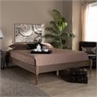 Allora Mid-Century Wood Platform Full Bed in Weathered Gray