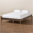 Allora Mid-Century Wood Platform Queen Bed in Weathered Gray