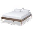 Allora Mid-Century Wood Platform Queen Bed in Weathered Gray