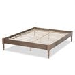 Allora Mid-Century Wood Platform King Bed in Weathered Gray