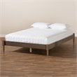 Allora Mid-Century Wood Platform King Bed in Weathered Gray