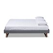 Allora Mid-Century Wood and Fabric Full Platform Bed in Dark Gray