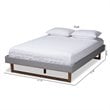Allora Mid-Century Wood and Fabric Full Platform Bed in Light Gray