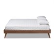 Allora Mid-Century Solid Rubberwood Full Platform Bed in Walnut Brown