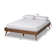 Allora Mid-Century Solid Rubberwood Full Platform Bed in Walnut Brown