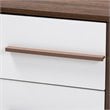 Allora Mid-Century 2-Drawer Wood Nightstand in White and Walnut
