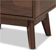 Allora Mid-Century 1-Drawer Wood Nightstand in Walnut Brown
