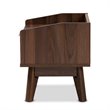 Allora Mid-Century 1-Drawer Wood Nightstand in Walnut Brown