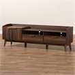 Allora Engineered Wood Walnut Brown TV Stand Rectangular Cord Management 70.9
