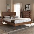 Allora Mid-Century Wood King Platform Bed in Walnut Brown