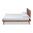 Allora Mid-Century Solid Rubberwood with MDF Queen Platform Bed in Brown