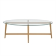Allora Mid-Century Metal and Glass Coffee Table in Brass