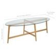 Allora Mid-Century Metal and Glass Coffee Table in Brass