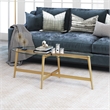 Allora Mid-Century Metal and Glass Coffee Table in Brass