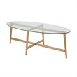 Allora Mid-Century Metal and Glass Coffee Table in Brass