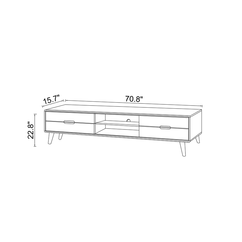 Allora Mid-Century 6 Storage Cabinets Wood TV Stand for TVs up to 65