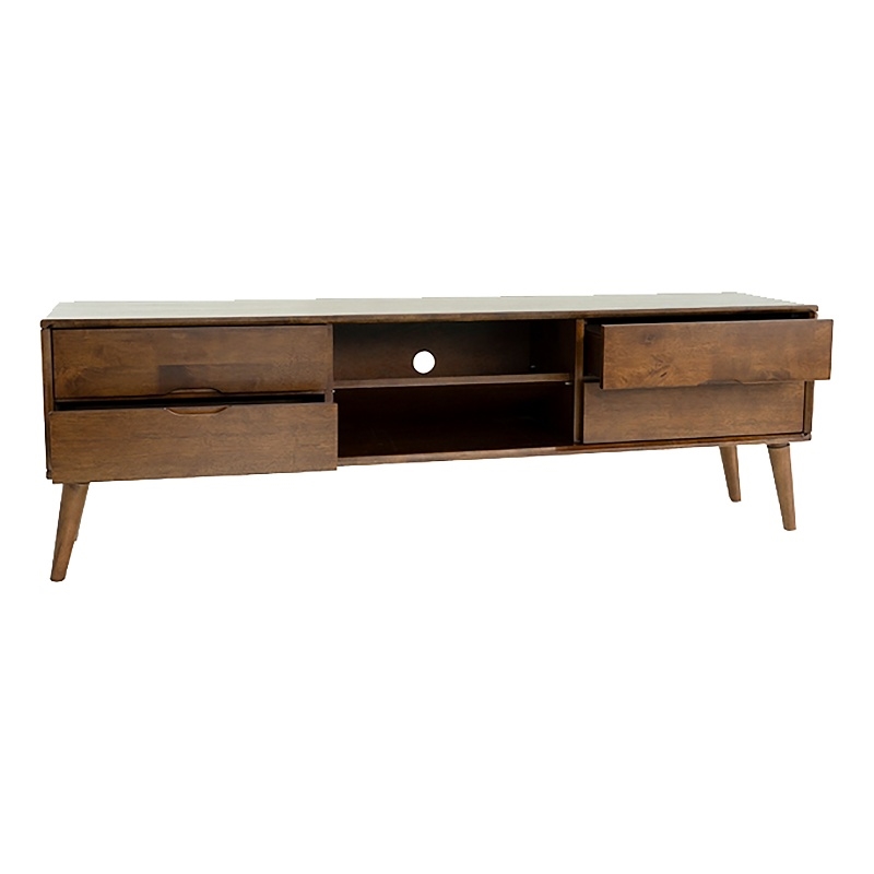 Allora Mid-Century 6 Storage Cabinets Wood TV Stand for TVs up to 65