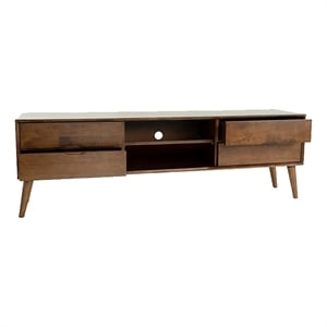 Allora Mid-Century 6 Storage Cabinets Wood TV Stand for TVs up to 65&quot in Walnut
