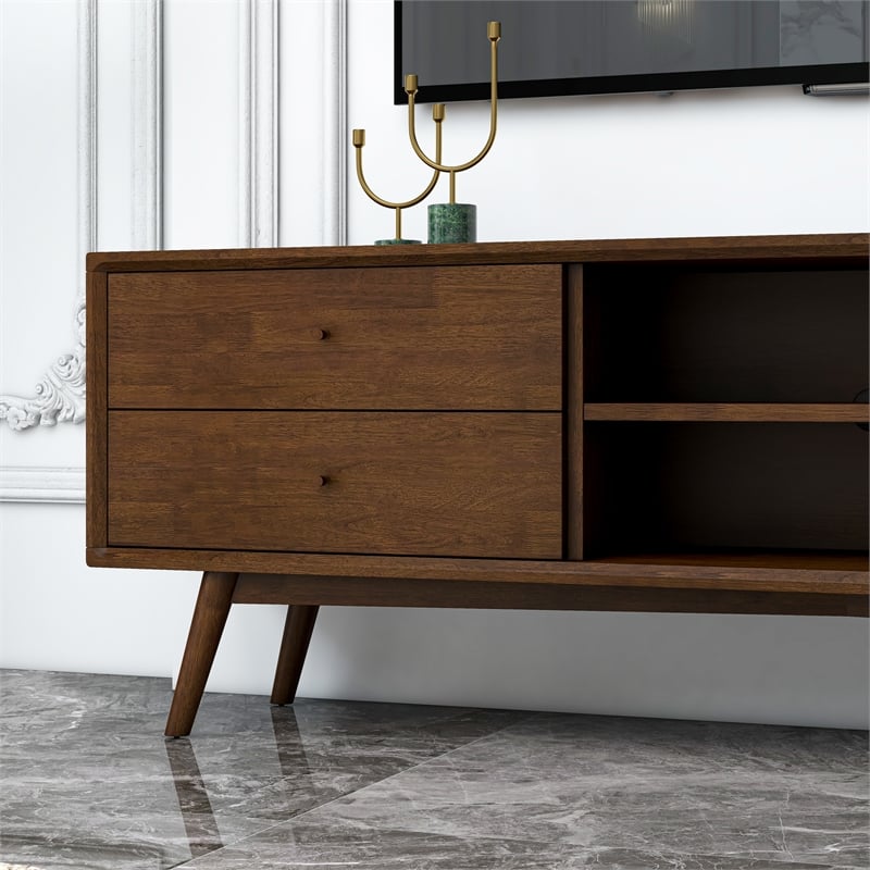 Allora Mid-Century 6-Storage Cabinet Wood TV Stand for TVs up to 65
