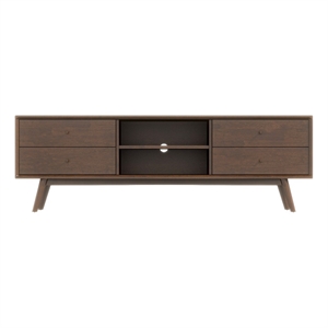 Allora Mid-Century 6-Storage Cabinet Wood TV Stand for TVs up to 65&quot in Walnut