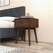 Allora Mid-Century Modern Wood Night Stand in Brown Walnut