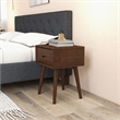 Allora Mid-Century Modern Wood Night Stand in Brown Walnut